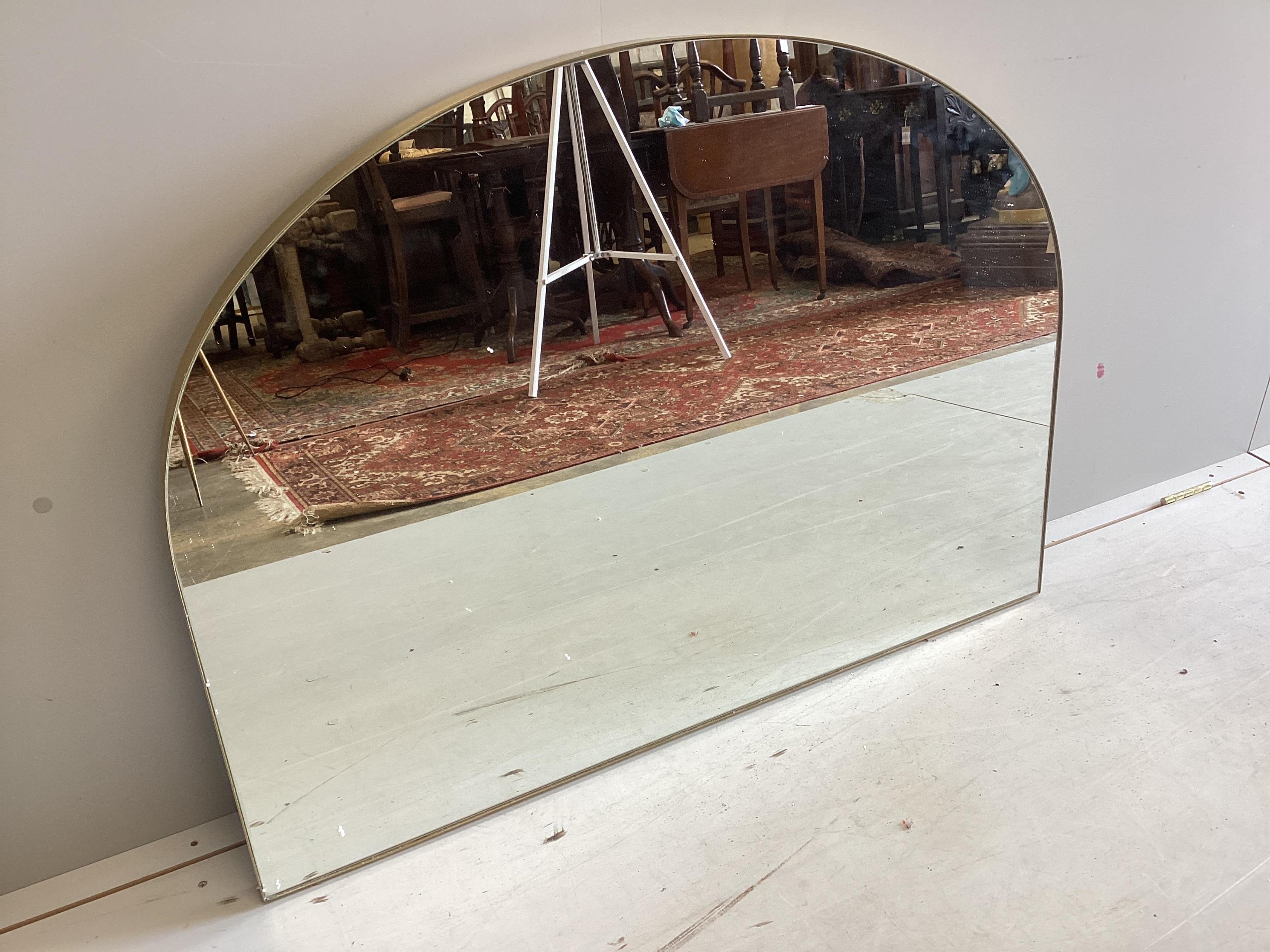 A new Made.Com gilt framed overmantel mirror, width 111cm, height 82cm. Condition - excellent